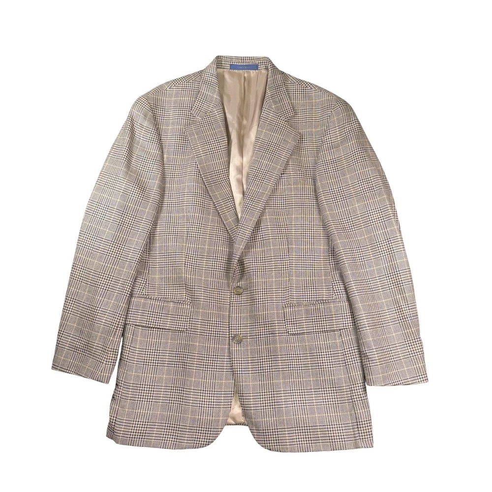Ralph Lauren Blazer Mens 42 Tall Brown Plaid Silk Wool Sport Coat Classic Canada
